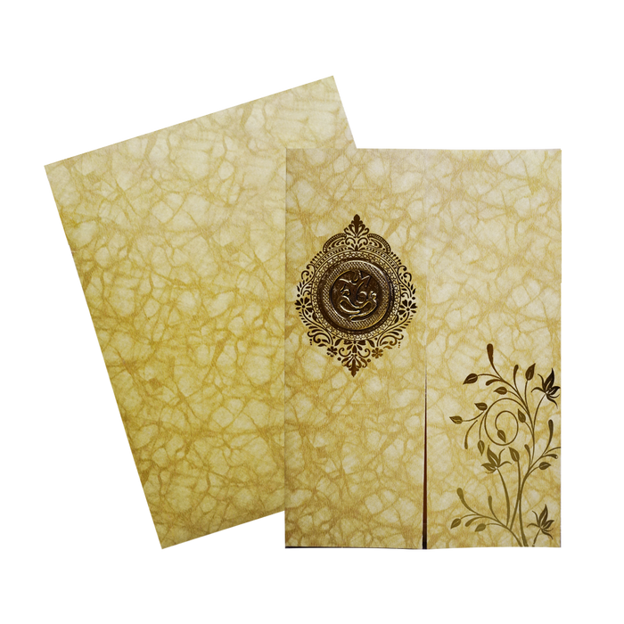 Brown Marbel Door-Style Wedding Card-King of Cards