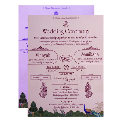 Pink Palace Themed Door - Style Wedding Card-KNKC4079