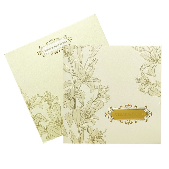 Sliver Cloud Floral Nameplate Invitation Card-King of Cards