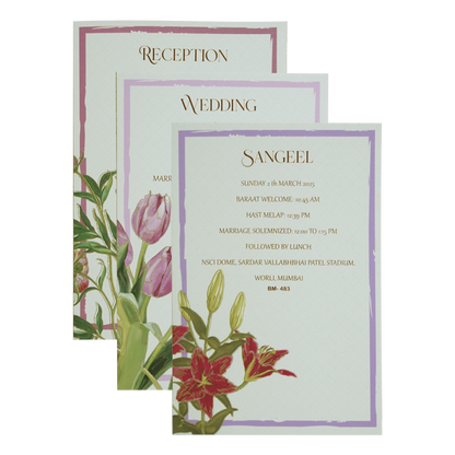 Pink Floral Marriage Card-KBM04830