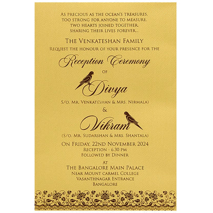 Gold Texture Single Sheet Invitation Card-KNKK551G