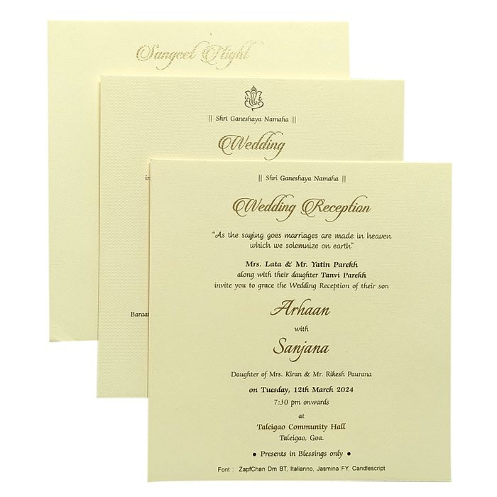 Blue Peacock Padded Nameplate Invitation Card-King of Cards