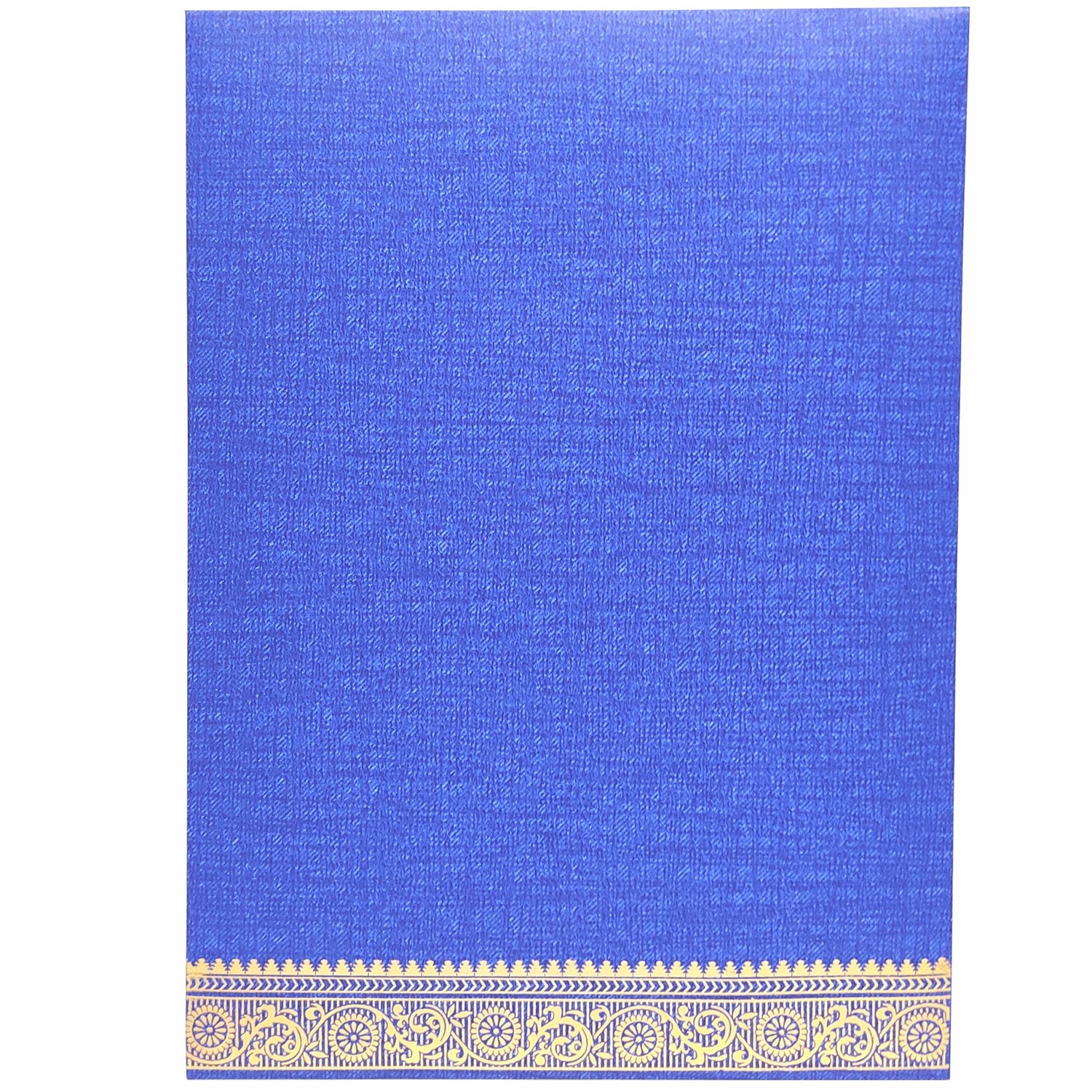Blue Metallic Designer Invitation Card With Gold Foiling Print-KNCM26BF