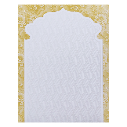 White Embossed Cream Floral Wedding Card-KNJS2084Y