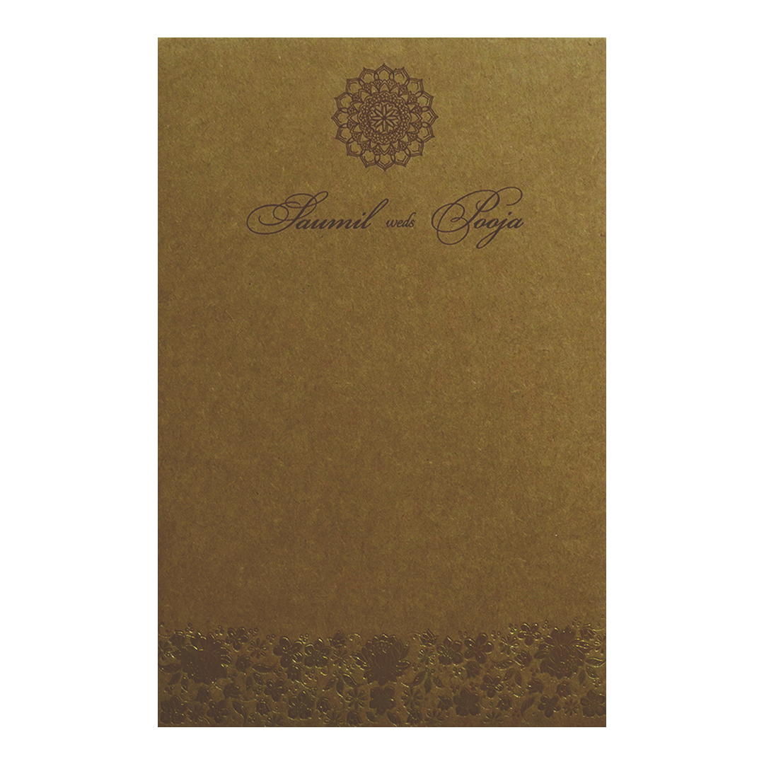 Brown Floral Single Invitation Card-KRCS7433