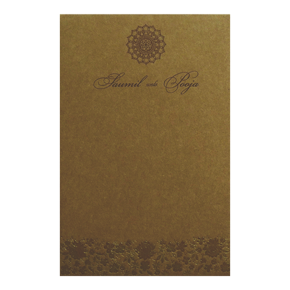 Brown Floral Single Invitation Card-KRCS7433