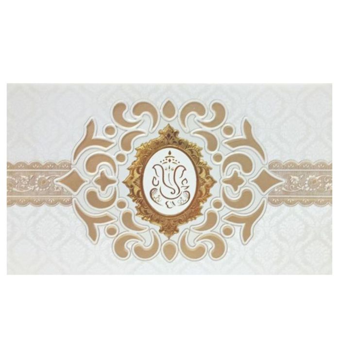 Gold Foiling Ganesha Invitation Card-Knk30720-King of Cards