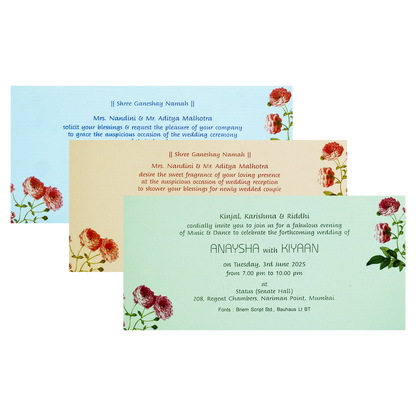 Navy Blue Floral Wedding Box-KRC30010