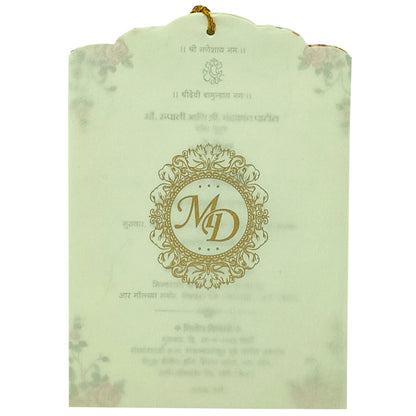 Pale Ivory Brown Laser Cut Invitation-KVN06340