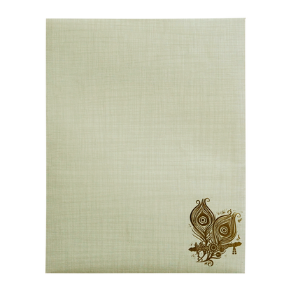 Grey Jumbo Metallic Peacock Feather And Ganesha Sticker-King of Cards