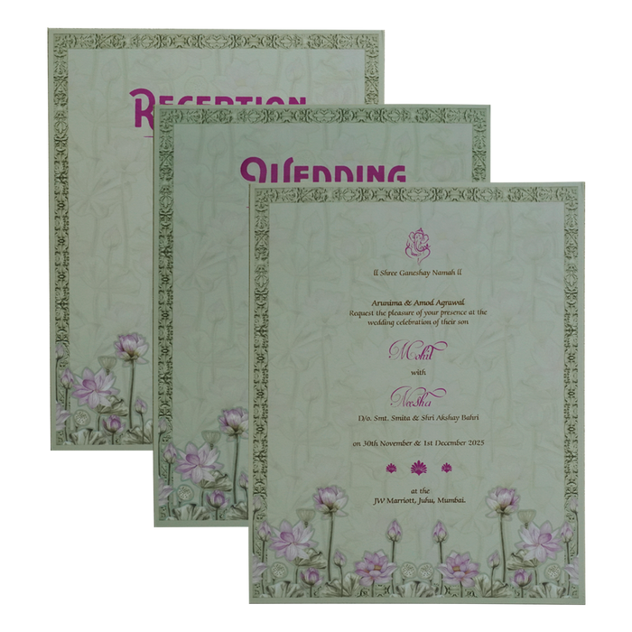 Cream Laser Cut MDF Premium Wedding Card-King of Cards