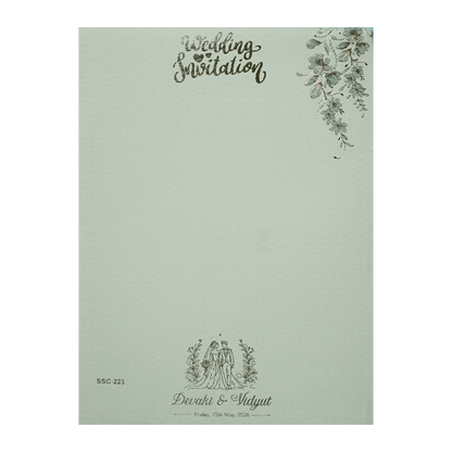 Green Gold Mandap Padded Wedding Card-KSSC2230