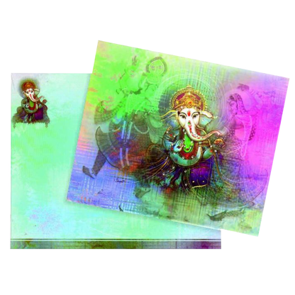 Invitation Card - Sparkling Multicolor Ganesha Wedding Card -  KNKZ0421-King of Cards