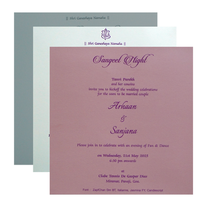 Pink Floral Textured Invitation Card-KRC30391