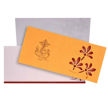 Awesome Blossom Theme With Ganesha Wedding Card-KNSPM314