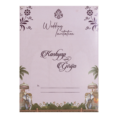 Lavender Palace Elephant Wedding Card-KSH73070