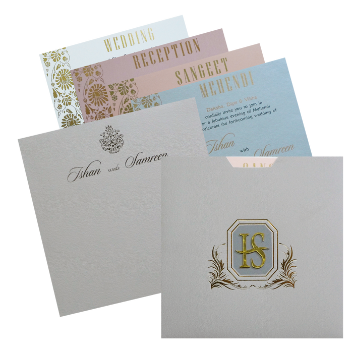 Light Grey Wedding Invitation-King of Cards