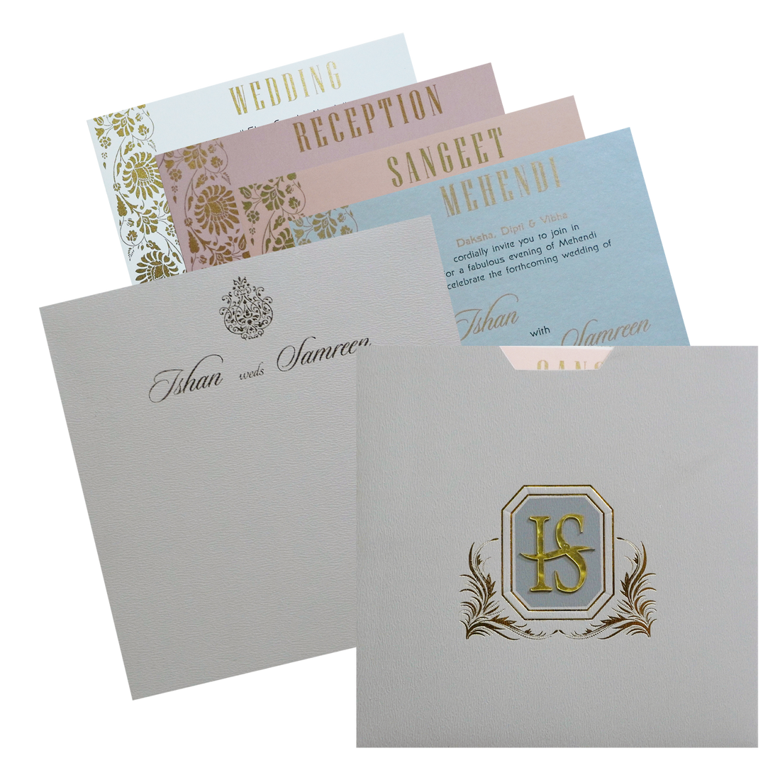 Light Grey Wedding Invitation-KRC30132