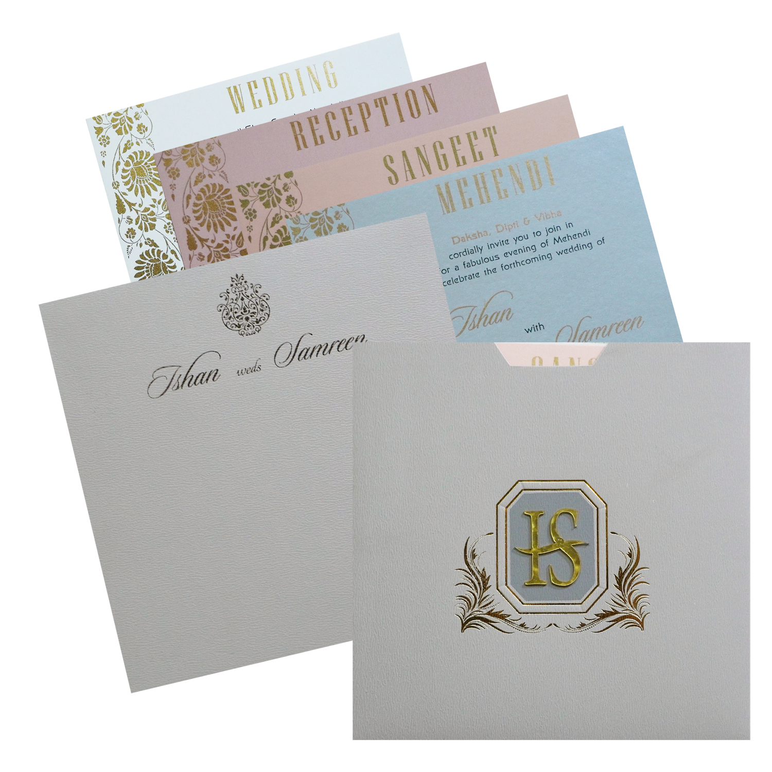 Light Grey Wedding Invitation-KRC30132