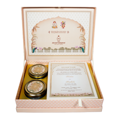 Pink Radha Krishna Wedding Invitation Box-KMMEX8340