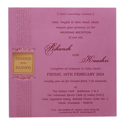 Dark Pink Single Sheet Invitation Card-King of Cards