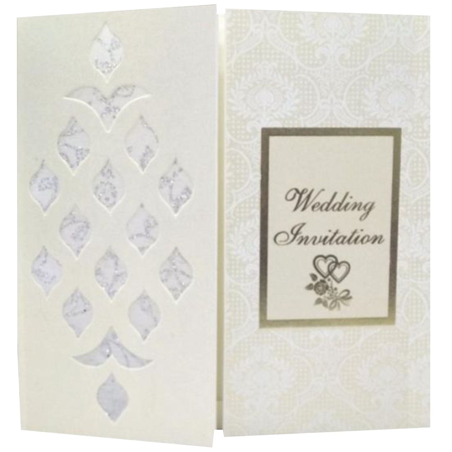 White Die Cut Screen Wedding Card With Open Door Type-KNK4342I