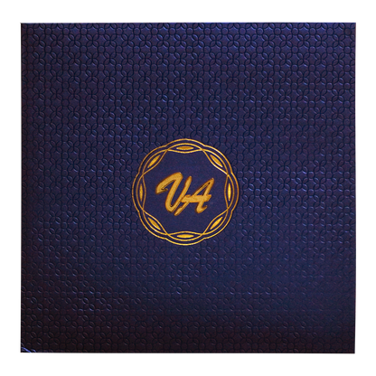 Royal Blue Embossed Padded Wedding Card-KRC30461