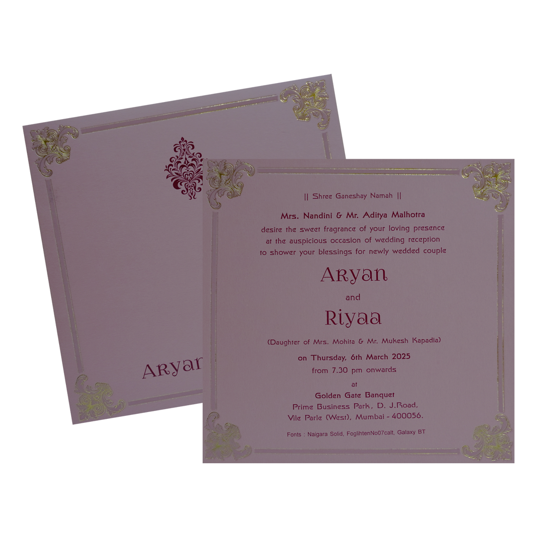 Plum Pink Floral Single Card-KRCS7382