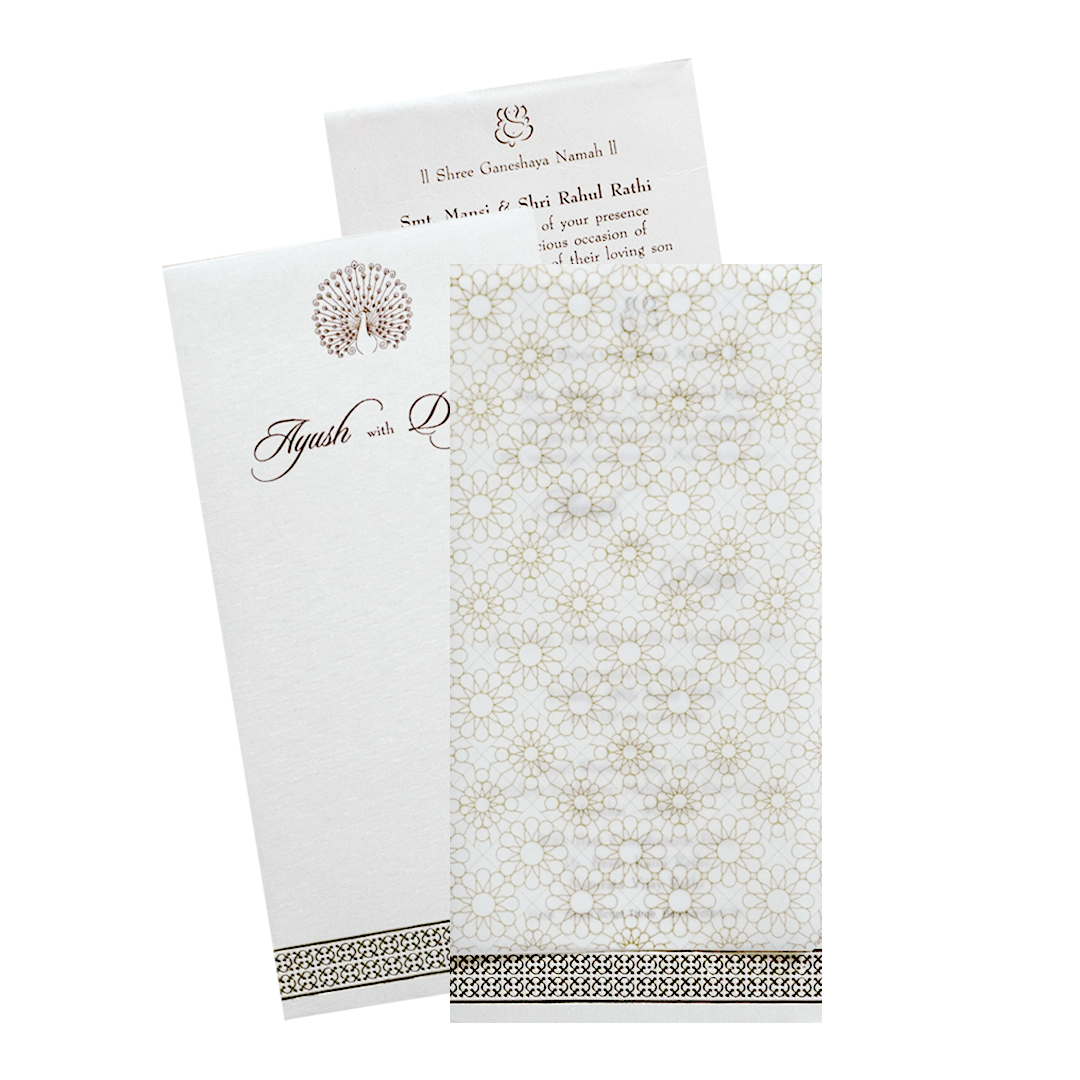 White Tracing Sheet Invitation Card-KRCS7362