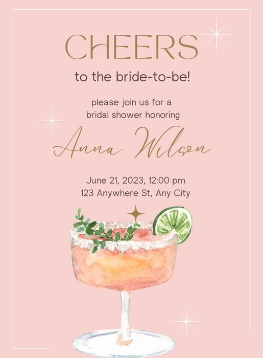 Pink Theme Cocktail Party Invitation-EINK0076