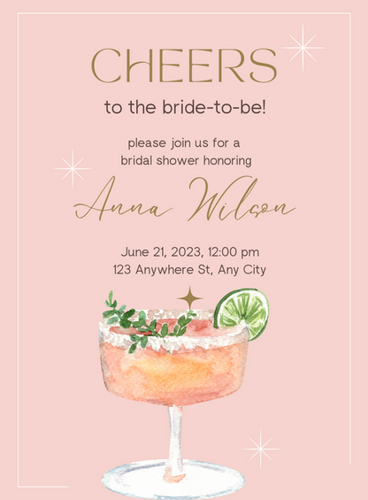 Pink Theme Cocktail Party Invitation-EINK0076