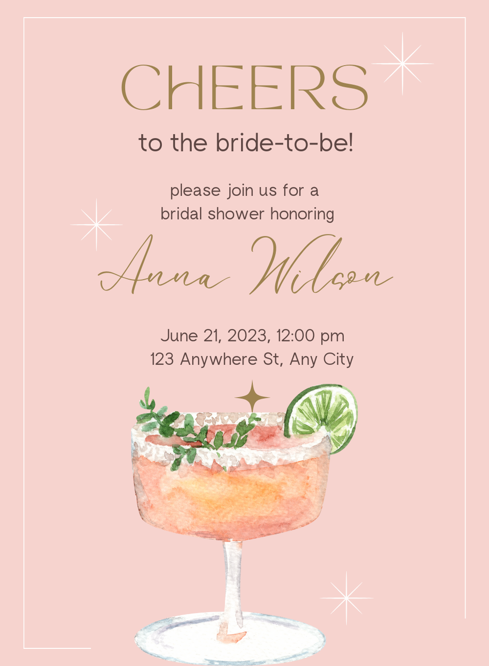 Pink Theme Cocktail Party Invitation-EINK0076