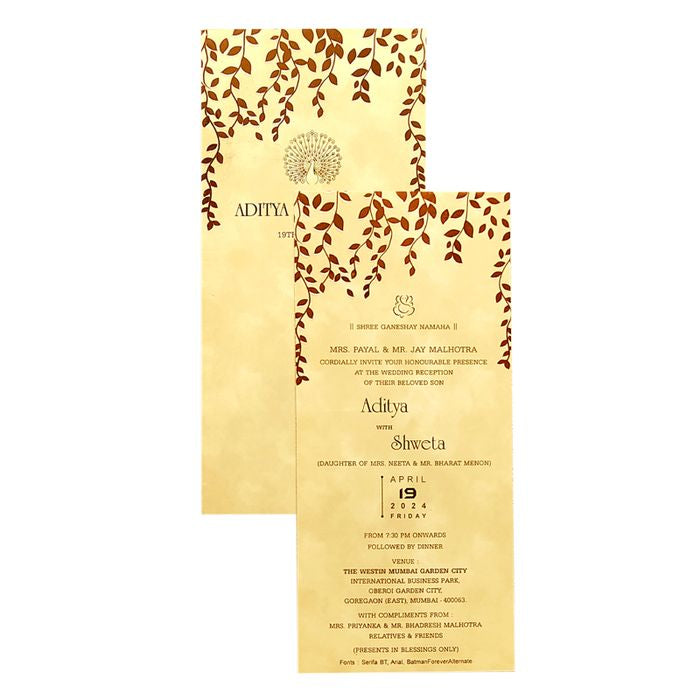 Cream Foil Single Sheet Invitation Card-King of Cards