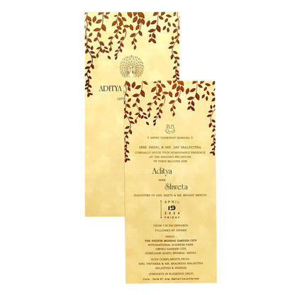 Cream Foil Single Sheet Invitation Card-King of Cards