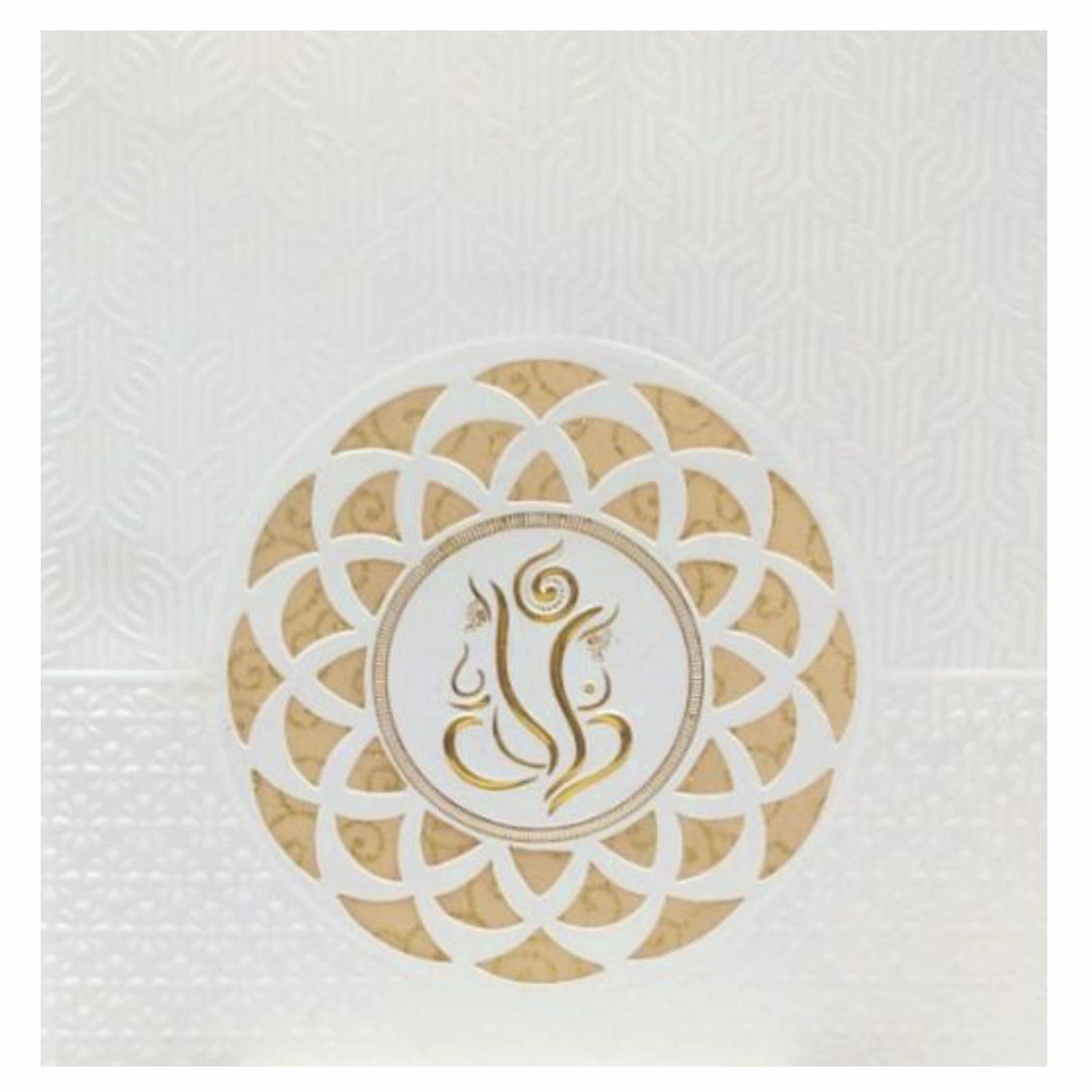 Ganesha With Cut Design Wolly Background Invitation Card-Knk30522