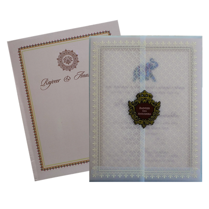 Peach Tracing Wedding Card Design-King of Cards