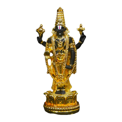 Gold Coated German Silver Tirupathi Balaji Wax Idol-GRI0060