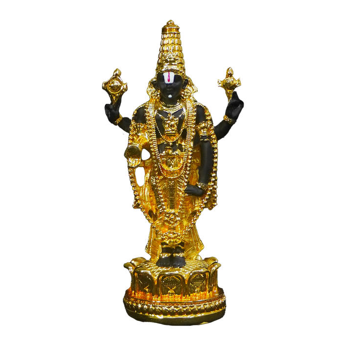Gold Coated German Silver Tirupathi Balaji Wax Idol-King of Cards