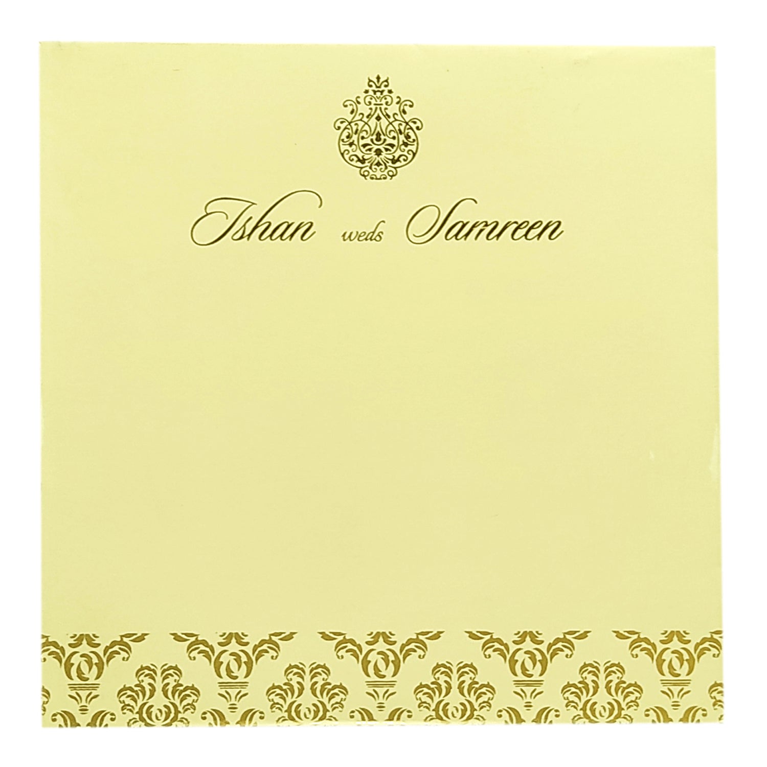 Cream Gold Design Invitation Card-KRC29832