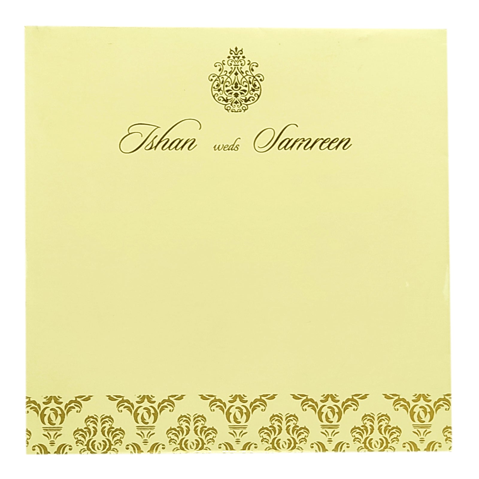 Cream Gold Design Invitation Card-KRC29832