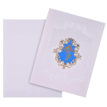Awesome Ganesha With Blue Background Wedding Card - KNK4249-King of Cards