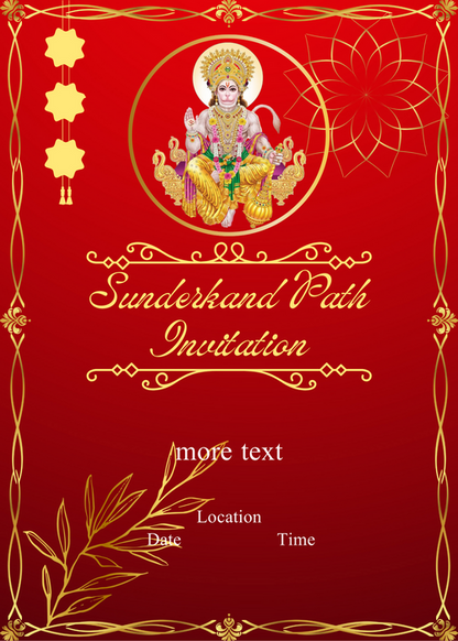 Red With Golden Theme Sunderkand Path Invitation-AASPI001