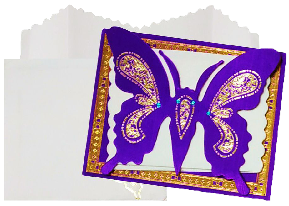 Purple Butterfly Invitation Card