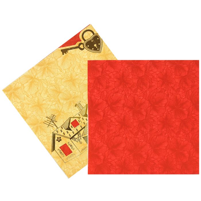 Yellow Floral House Warming Invitation With Red Cover-KADS0006-King of Cards