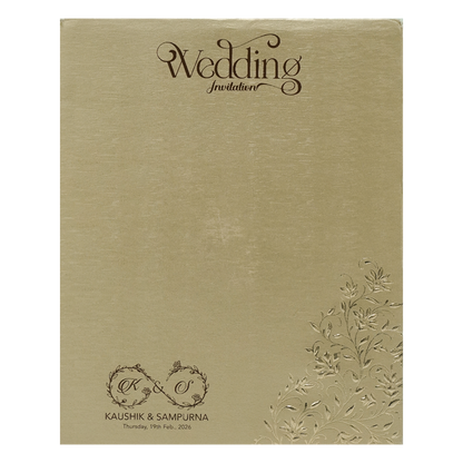 Buy Gold Floral Padded Wedding Card