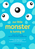 Blue Monster Themed Parties Invitation-AATHE001
