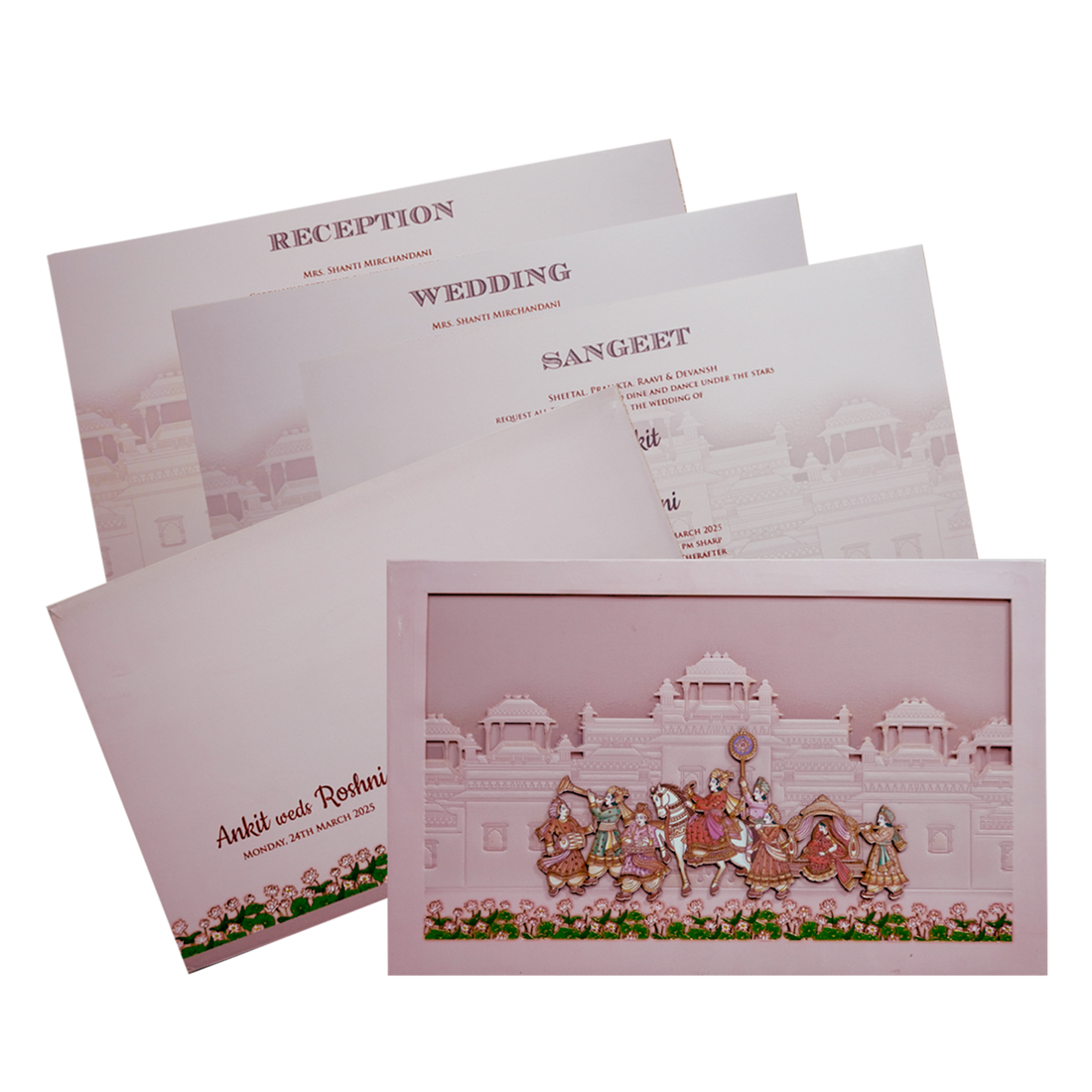 Peach Royal Padded Wedding Invitation-Kpr24190