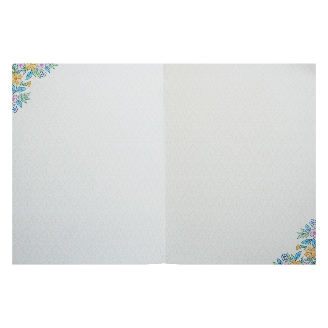 White Minimal Floral Embossed Invitation Card-KNJP1203