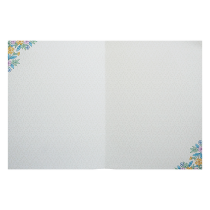 White Minimal Floral Embossed Invitation Card-KNJP1203