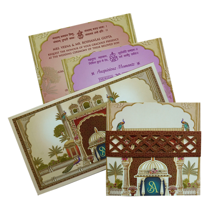 Make your event special with our exclusive Brown Arch Peacock Box Invitation. Shop now! ?WhatsApp Support ?Express Delivery.